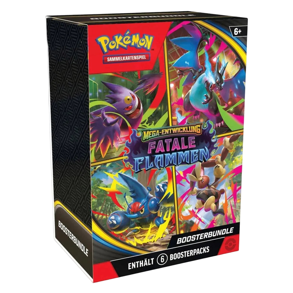 Pokémon Mega-Entwicklung Fatale Flammen – Boosterbundle (6x Boosters)