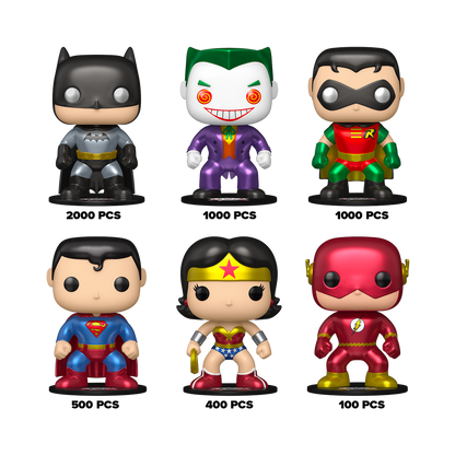 Funko Pop Mystery DC Comics (Metallic) with Pop! Curiosities & Oddities