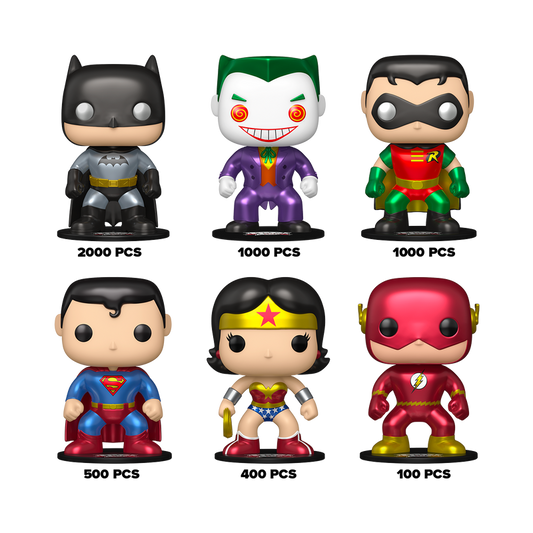 Funko Pop Mystery DC Comics (Metallic) with Pop! Curiosities & Oddities
