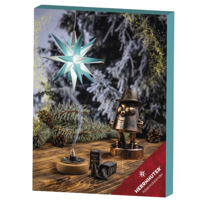Herrnhuter Sterne Adventskalender 2026 türkis/weiß