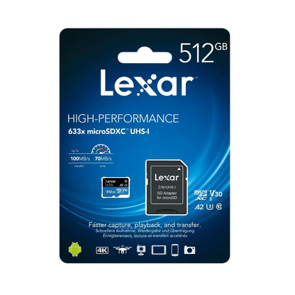 Lexar High-Performance 633x microSDXC UHS-I 512 GB (LSDMI512BB633A)