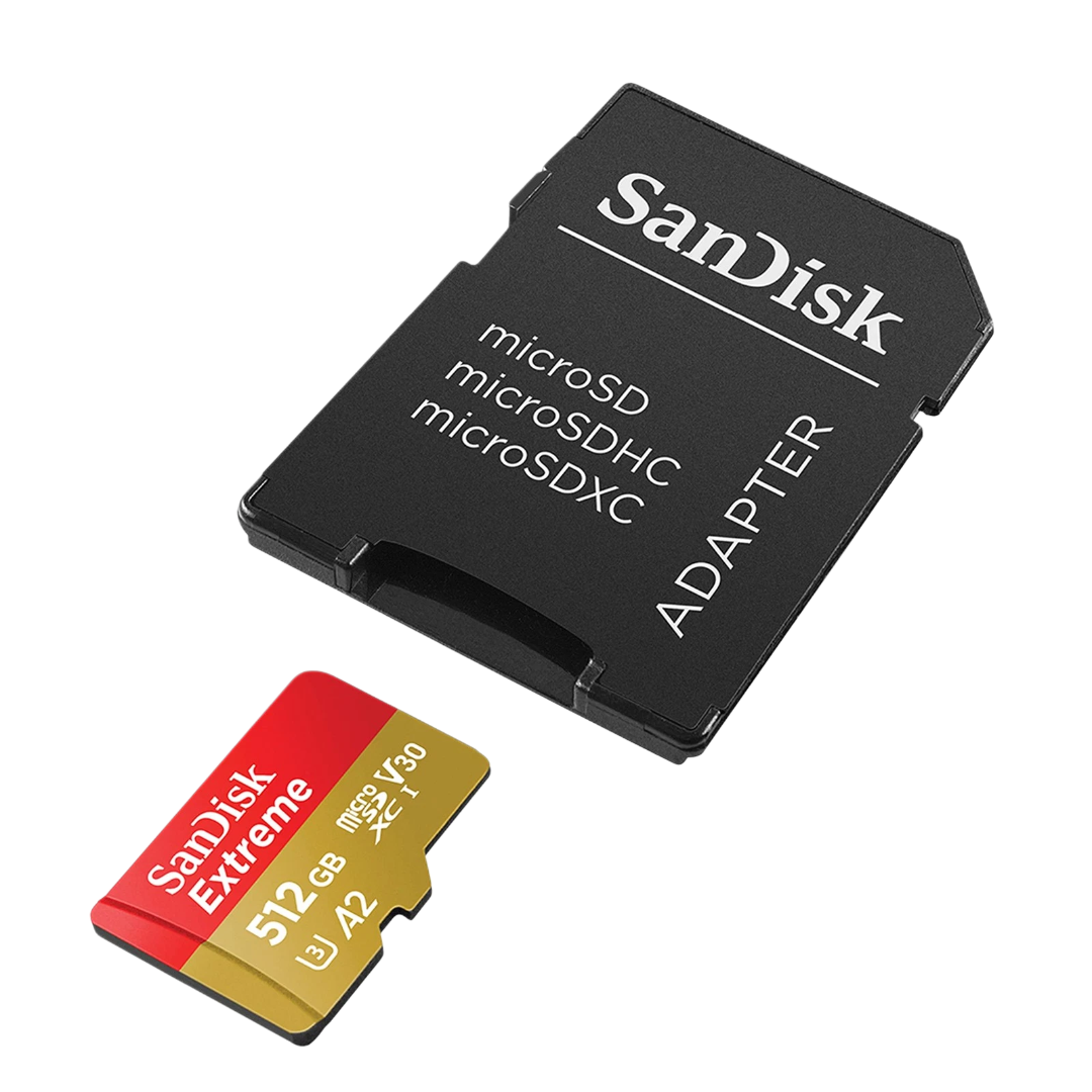 SanDisk Extreme microSDXC 512 GB 190 MB/s A2 V30 U3 mit Adapter
