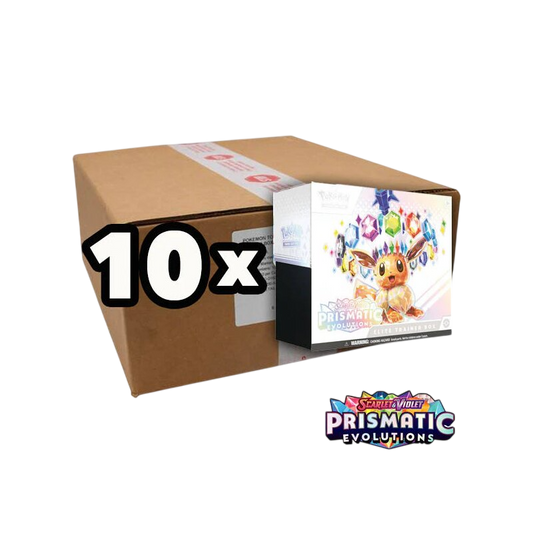 Pokémon TCG Scarlet & Violet 8.5: 10x Prismatic Evolutions Elite Trainer Box - Englisch, Sealed Case